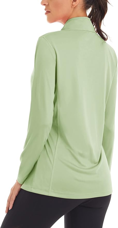 TACVASEN 女式防紫外线衬衫四分之一拉链套头衫女式 UPF 50+ 长袖衬衫高尔夫衬衫锻炼上衣