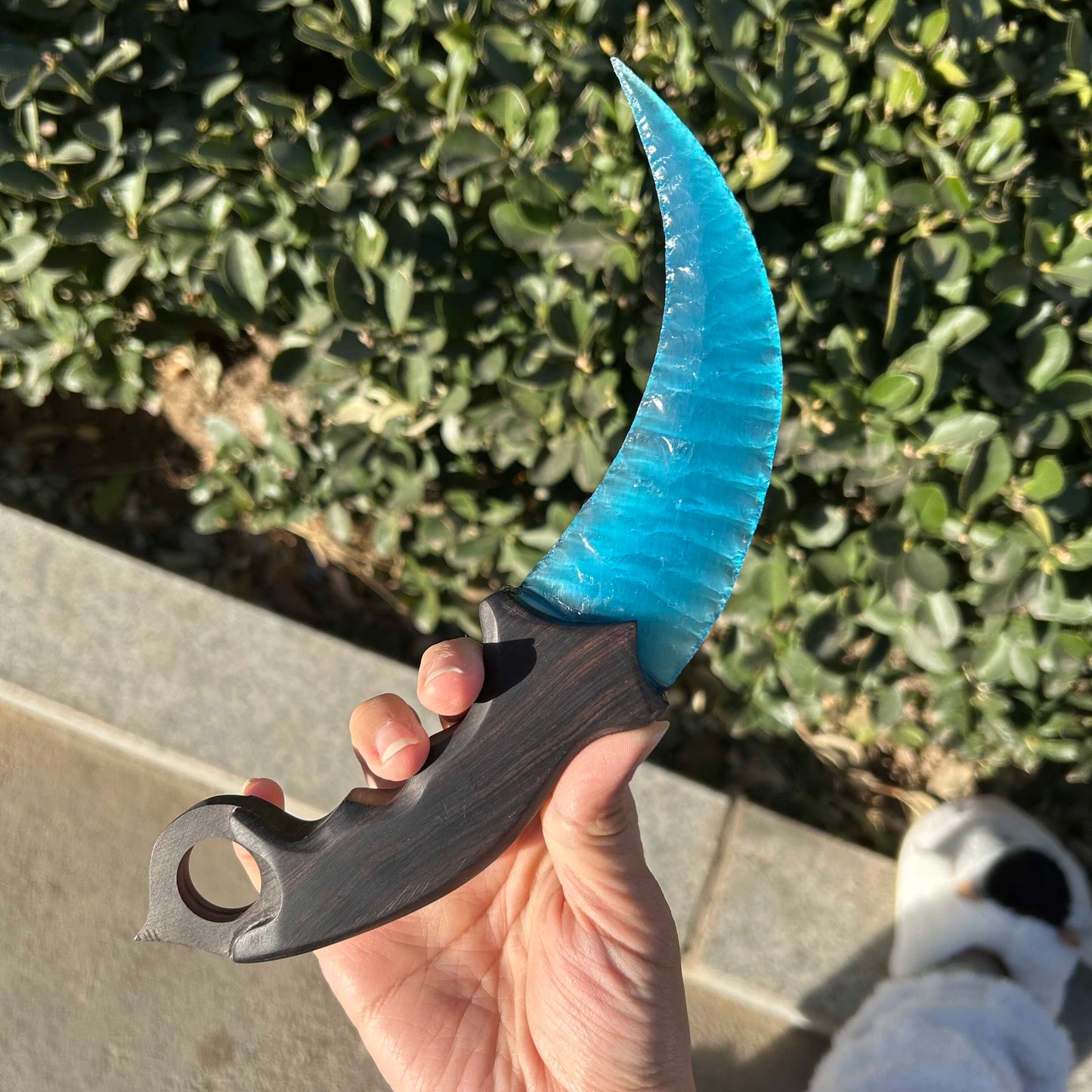 Peacock Glamour｜Peacock Blue Cat's Eye gemstone Karambit