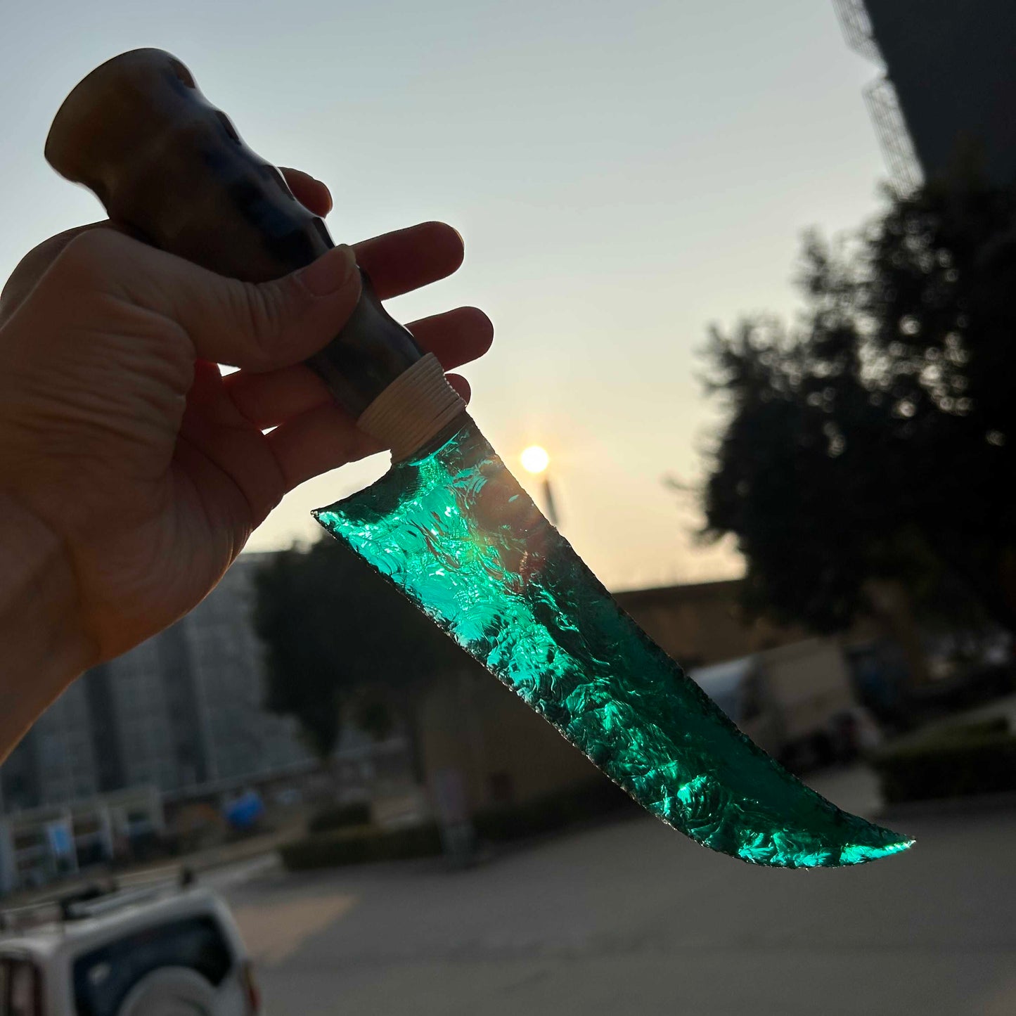 Spring Thunder｜Green Crystal Hunting Knife.