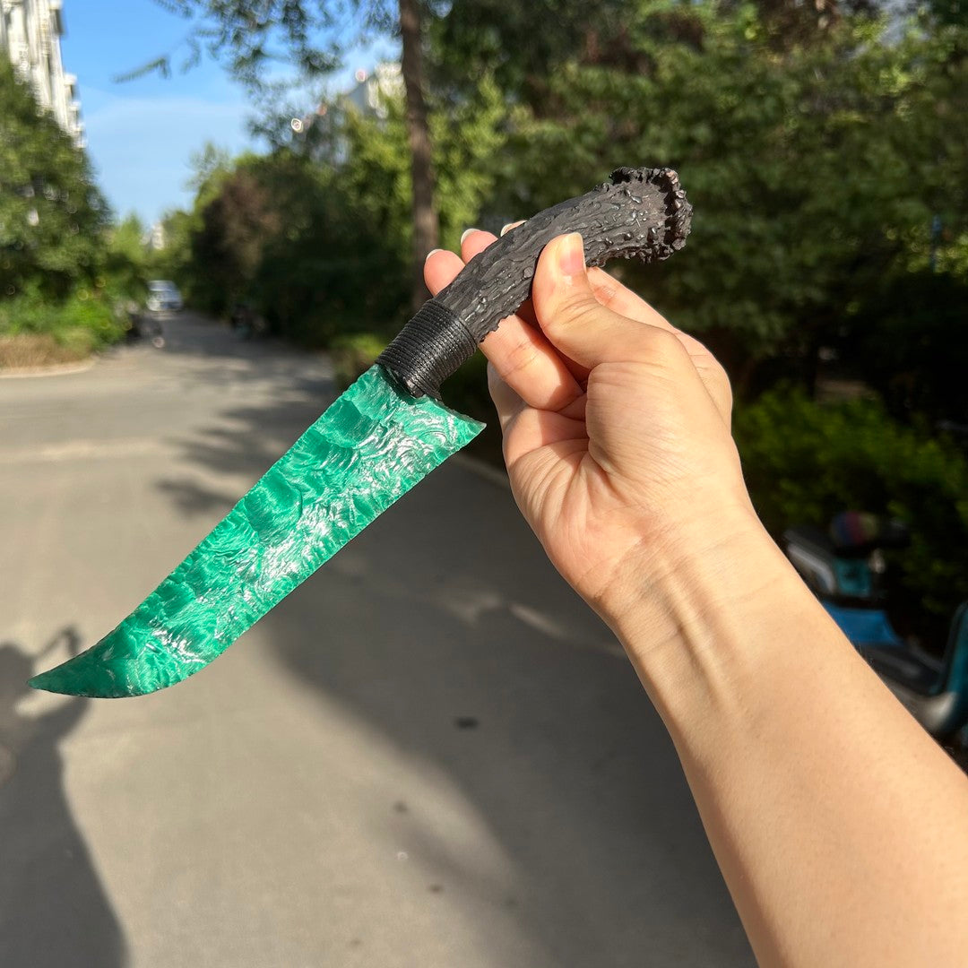 Forest Breath｜Green Cat's Eye gemstone Hunting Knife.